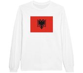 Camiseta de manga larga - PIXELFORMA - Drapeau de l'Albanie - 100% algodón - Manches longues - Coupe régulière