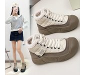 Botas de nieve con forro de piel de invierno para mujer, botas de tobillo de cuero impermeables y cálidas para deportes al aire libre, zapatos altos con forro polar cómodos 40 marrón