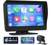 Podofo 9V-36V 1024 x 600 HD 7 pulgadas DVR para automóvil AHD Monitor de visión trasera Soporte Carplay Android Auto AI Control de voz Bluetooth Llamada Música Grabadora para automóvil Without AHD Rear Camera
