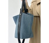 Bolso de hombro de mezclilla lavado al viento perezoso para mujer, nuevo bolso de mensajero de nicho de gran capacidad de verano para axilas, bolso de mano versátil azul