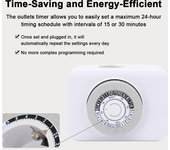 Temporizador de enchufes mecánicos para interiores Temporizador enchufable programable de 24 horas Soporte de interruptor de 15 minutos 30-Min Interval blanco