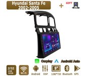 Radio con Android Carplay para Hyundai Santa Fe 2002-2005, reproductor multimedia, unidad principal, estéreo, navegación GPS, Bluetooth, WIFI, 2+32 GB 1+16GB