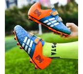 Botas de fútbol para niños talla 28-38, con tacos largos y cierre de velcro, para fútbol sala, TF, césped artificial, para niños 28