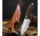 1 cuchillo de cocina de madera para chef, cuchillo para barbacoa, cuchillo para pescar, cuchillo afilador para cocina rojo