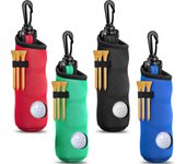 1 soporte para tee de golf, bolsa para transportar pelotas de golf, llavero con clip para cinturón, accesorios para regalos de golf rojo