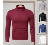 Camiseta deportiva de primavera y otoño para hombre, ajustada, de cuello alto, elástica, de manga larga, de color liso, ropa deportiva para fitness y de invierno L blanco