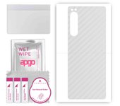 apgo Protective Skin Sticker for the back compatible with Sony Xperia 5 IV, Wrap Film, Foil, Vinyl - Pattern Transparent Carbon