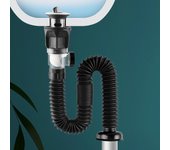 Drenaje del fregadero de cocina con tapa abatible, filtro desodorizante retráctil, bajante Flexible, fregadero de baño, accesorios de cocina antiobstrucción blanco