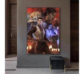 Marco de madera maciza Arcane League of Legends Poster Juego Papel Jinx Vi Jess Yasuo Posters Lienzo Pintura Arte de la pared Decoración del hogar Decoración moderna de la sala de juegos 15*20cm(with frame)
