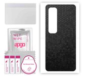 apgo Protective Skin Sticker for the back compatible with Xiaomi Mi 10 Ultra, Wrap Film, Foil, Vinyl - Pattern Black Honeycomb