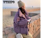 Chaqueta acolchada corta y holgada de invierno que combina con todo, abrigo grueso y suelto para mujer XL beige