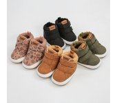 Zapatos de bebé para niño y niña, botas de nieve cálidas para invierno, zapato de fondo suave de lana, zapatillas de interior para recién nacidos, primeros caminantes 11 marrón