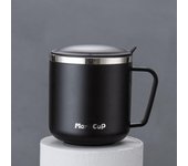 Con mango tazas de agua aisladas frasco de vacío de doble pared taza de café de leche portátil Oficina negro