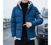Chaqueta de plumón gruesa y cálida con capucha para otoño e invierno para hombre M negro