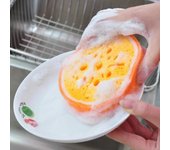 Bonita esponja espesa con forma de fruta para lavar platos, cocina, hogar, olla, cepillo, esponja para platos, limpieza de cocina
