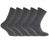 FLOSO Niños/Niños Calcetines Colegiales Lisos (Paquete de 5) 9-12 UK negro