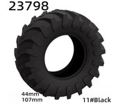 Bloque de construcción compatible con 23798 (1 kg), rueda de cuero, cubo de neumático de tractor, tecnología de partículas pequeñas, 107 x 44 mm