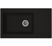 STRADOUR Fregadero de cocina empotrado 1 seno grande + 1 escurridor Einna - Resina - 86 x 50 cm - Negro