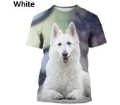 Camiseta con estampado 3D de perro pastor a la moda de verano, camiseta informal de manga corta con cuello redondo para hombre, ropa informal de moda, Tops de gran tamaño XL