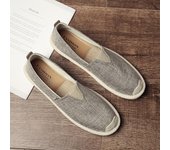 Zapatos casuales de lino transpirables de moda para hombre, zapatos de tela antiguos de Beijing, zapatos planos de lona para verano, zapatos de pescador para conducir, zapatos bajos para caminar 39 beige