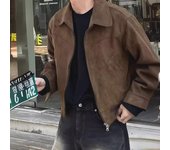 Chaqueta holgada retro japonesa-americana para hombre - Estilo casual primavera/otoño 3X Large marrón