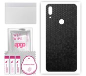 apgo Protective Skin Sticker for the back compatible with Huawei P Smart Z, Wrap Film, Foil, Vinyl - Pattern Black Honeycomb