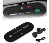 Kit Manos Libres Bluetooth para Coche con Control de Volumen y Escuchar Música, Kit Manos Libres con Batería Hasta 16 Horas Compatible con IPhone, Samsun 12.9*4.9*1.4cm negro