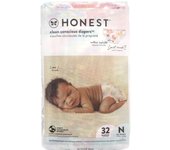 The Honest Company, pañales Clean Conscious Diapers™, recién nacidos, menos de 10 libras, color rosa, 32 pañales