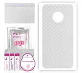 apgo Protective Skin Sticker for the back compatible with Motorola Moto G5 Plus, Wrap Film, Foil, Vinyl - Pattern Transparent Carbon