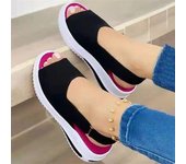 Sandalias peep-toe con velcro para mujer (2022): talla grande, suela gruesa, zapatos casuales de verano 43