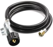 Regulador de manguera de extensión de tanque de propano, calentador de parrilla de Gas para barbacoa, línea LP, pozo de fuego bajo negro