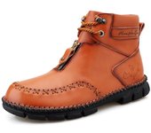 Zapatos de exterior para hombre, botas altas de cuero, zapatillas clásicas para hombre, zapatillas de deporte de nuevo estilo para hombre, talla grande 48 38 marrón