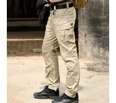 Pantalones cargo tácticos de algodón para hombre, pantalones militares elásticos para exteriores, pantalones casuales de primavera y otoño con múltiples bolsillos, pantalones de combate para trabajo y senderismo L verde del ejército