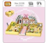 LOZ 1228 Libro plegable para fiesta de bodas, para novia, novio, ceremonia en el jardín, pastel, minibloques, juguete de construcción sin caja