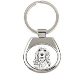 American Cocker Spaniel, Merry Cocker - keychain with a dog, keychain with a print, personalized pendant from the Art-Dog brand plata