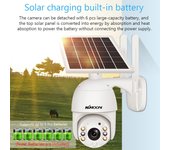Cámara de seguridad inalámbrica con panel solar 1080P, vigilancia con batería recargable impermeable para exteriores de 2MP blanco