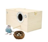 Jaula Caja de Cría de Aves Aves Loro Cría Jaulas Decorativas Accesorios para Mascotas Madera Casa de Aves Nido Nido de Loro Caja de Apareamiento United States