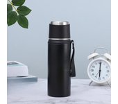 Taza de acero inoxidable 304 para exteriores, para viajes en coche, de gran capacidad, con cuerda, portátil 800ml oro