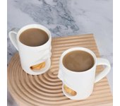 1/2 tazas para fondue de chocolate, taza de café de cerámica de 200 ml con tenedores, tazas para derretir chocolate 2pcs