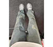 Pantalones vaqueros de color claro lavados de estilo urbano americano para hombre y mujer, de pierna recta, ligeramente acampanados, holgados y de pierna ancha, para otoño e invierno. S negro
