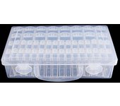 Caja de almacenamiento para pintura de diamantes para joyas, decoración de uñas y piezas pequeñas: kit de bricolaje de 64 cuadrículas para diamantes grandes y pequeños, herramientas para manualidades