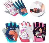 Guantes de ciclismo para niños, de medio dedo, para patinar, para bicicleta de montaña, guantes deportivos para niños y niñas M(4-7 years old)