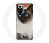 Coque pour Xiaomi Redmi Note 10 Pro Siamois Noir et blanc Yeux Bleus