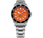Reloj automático Ratio FreeDiver de acero inoxidable con esfera naranja y zafiro RTF045 200M para hombre naranja