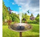 Bomba solar para fuente de baño para pájaros, fuente solar mejorada con 4 boquillas, fuente de agua flotante de pie, baño para pájaros, jardín, estanque, piscina, al aire libre 13 CM