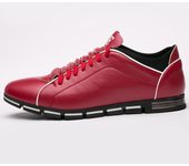Zapatos de Cuero de Negocios para Hombres Mocasines Zapatos Transpirables Mocasines Casuales para Hombres Zapatos cómodos para Hombres 40 rojo