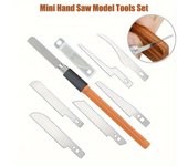 Juego de 8 mini sierras de mano para manualidades, cuchillo de precisión para manualidades con hojas de acero reemplazables para cortar madera y manualidades, herramienta manual multifuncional