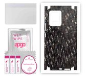 apgo Protective Skin Sticker for the back+sides compatible with Vivo V23 5G, Full Wrap Film, Foil, Vinyl - Pattern Carbon Black Pixel
