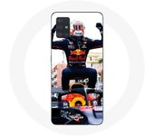 Coque pour Samsung Galaxy A51 5G Formule 1 Max Verstappen Pilote automobile F1 noir rouge et jaune