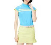 Camisa de golf de manga corta con cuello alto, absorbente del sudor, secado rápido, protección UV DGWTJA14 SA00 S [DESCENTE GOLF] UPF50+ para mujer (Saxofón)